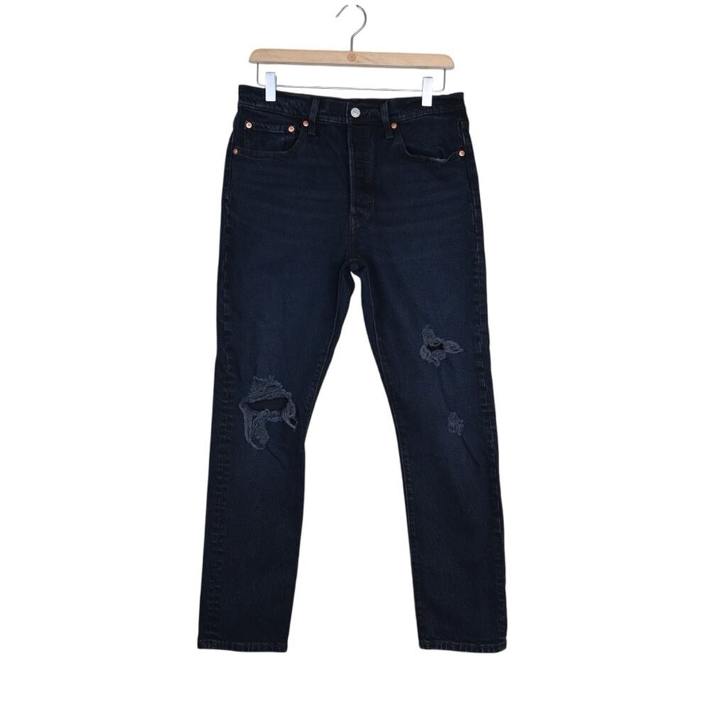 Levi's Womens 501 Skinny Black Distressed Jean Womens 29